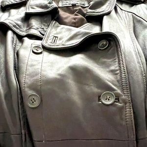 Brown Leather  Black rivet brand chocolate brown leather coat